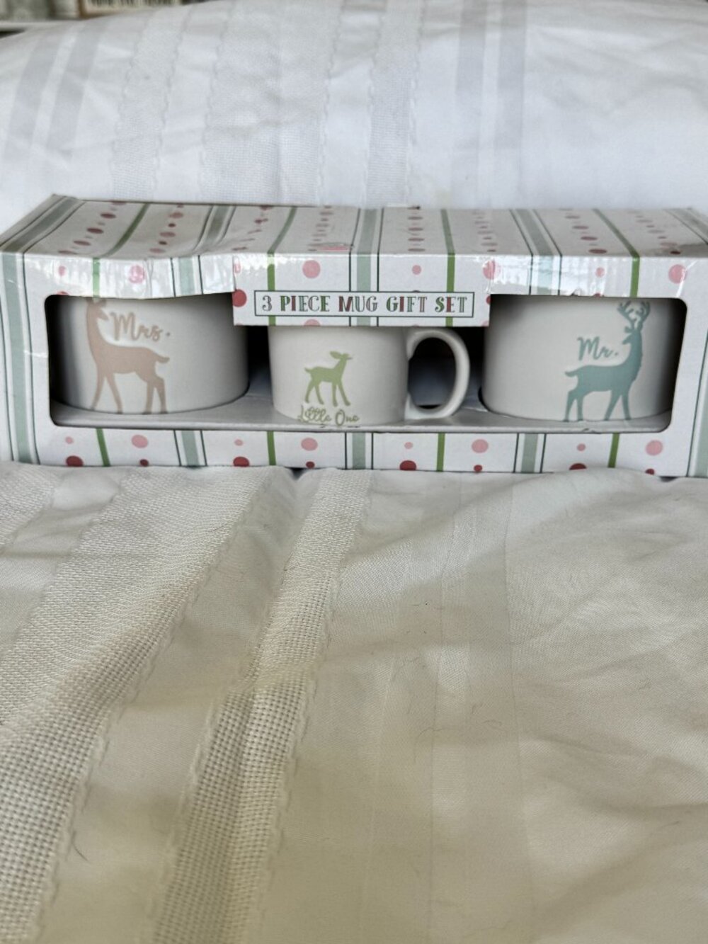 NWT Holly & Joy Deer Family 3-Piece Mug Gift Set - Mr., Mrs. & Little One 🦌✨